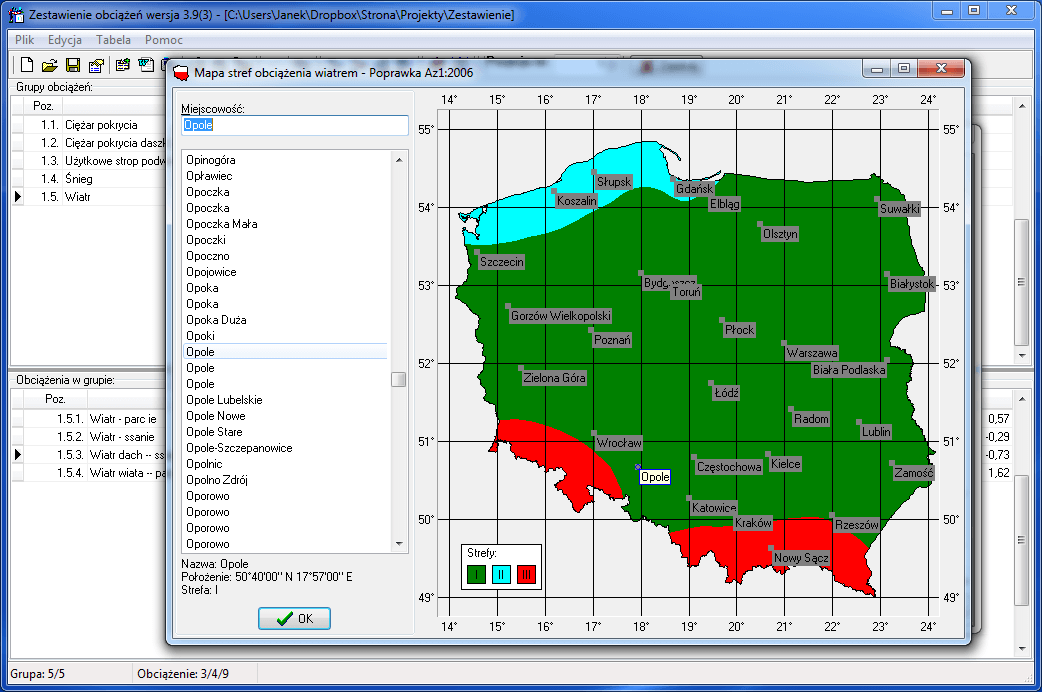 mapa stref obciążenia wiatrem
