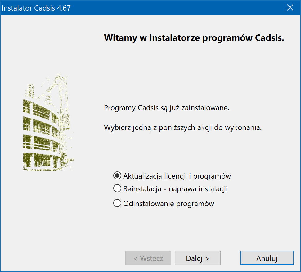 Instalator Cadsis akcje