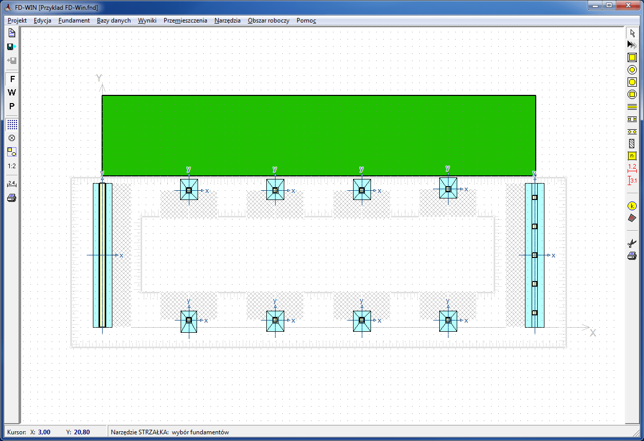 widok, projekt fundamentów