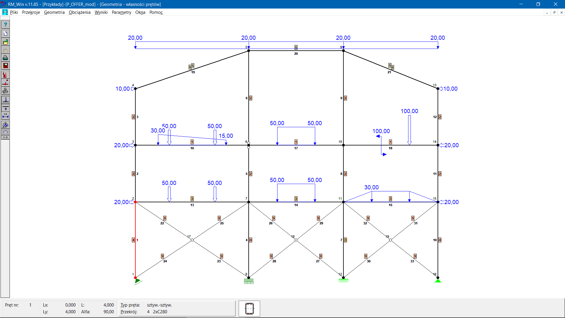 Przykładowy widok okna